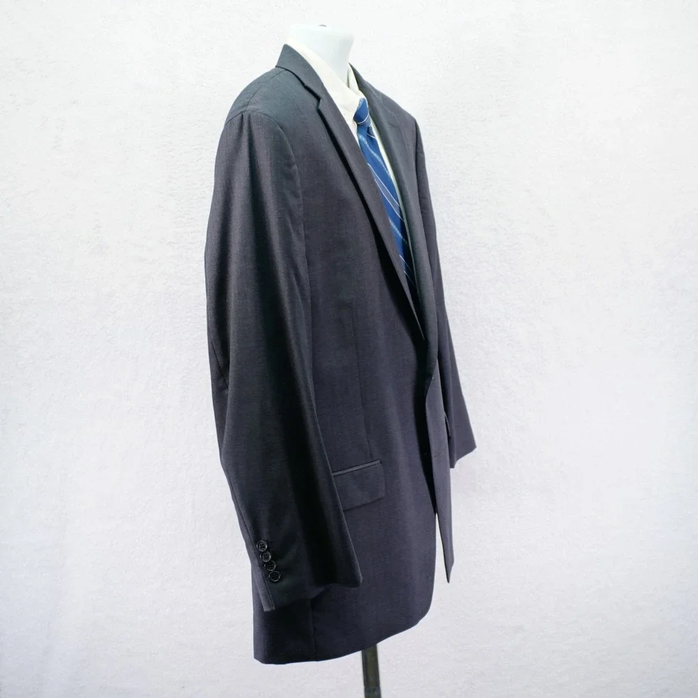 Calvin Klein Gray Twill Wool 48R Blazer 2‎ Button